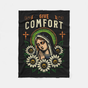 Virgin Mary Prayer Give Comfort Christian Pray God Fleece Blanket