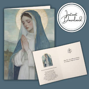 Virgin Mary Praying Religious Catholic  Card