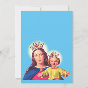 Virgin Mary queen with Jesus Holiday Card