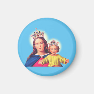 Virgin Mary queen with Jesus Magnet