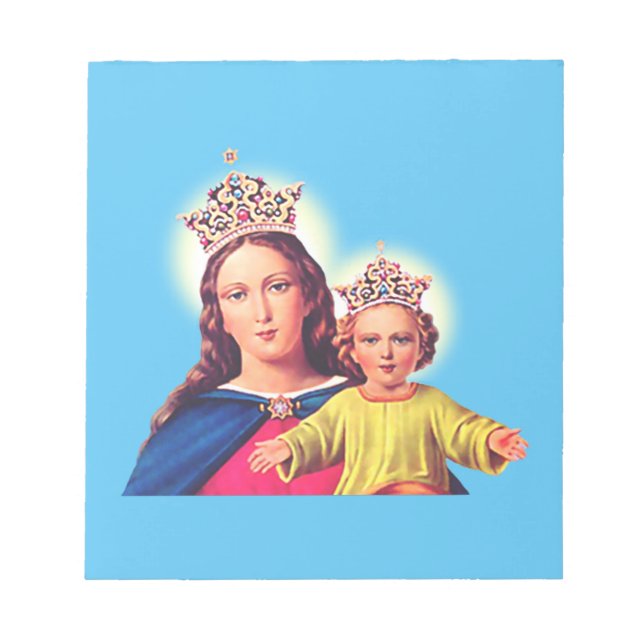 Virgin Mary queen with Jesus Notepad (Front)