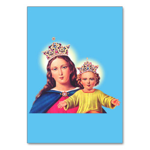 Virgin Mary queen with Jesus Table Number