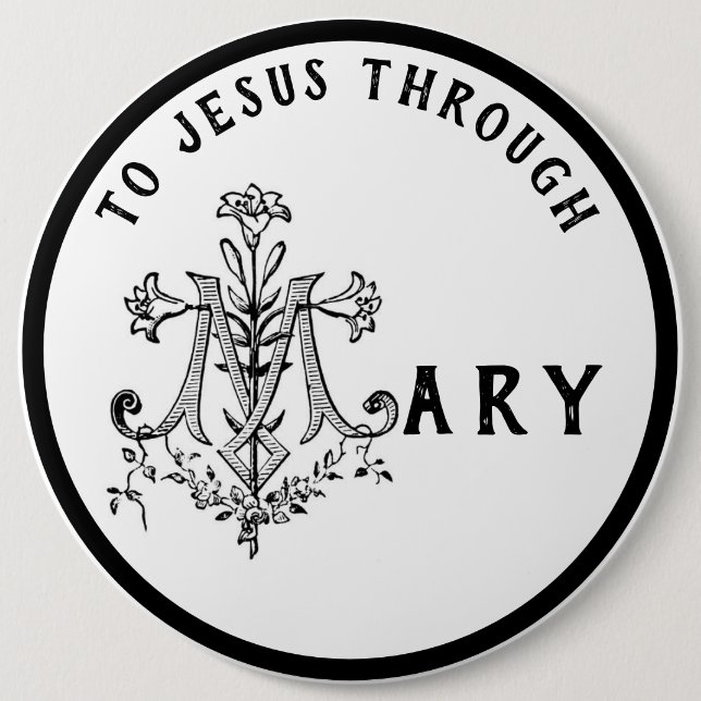 Virgin Mary Religious Catholic Jesus Cross 6 Cm Round Badge (Front)