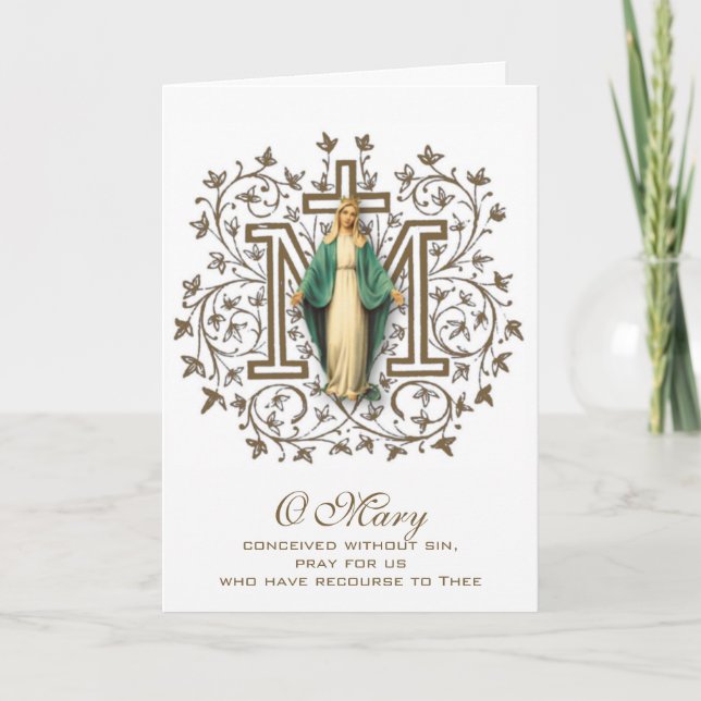 Virgin Mary Religious Mothers Day Catholic Card (Front)