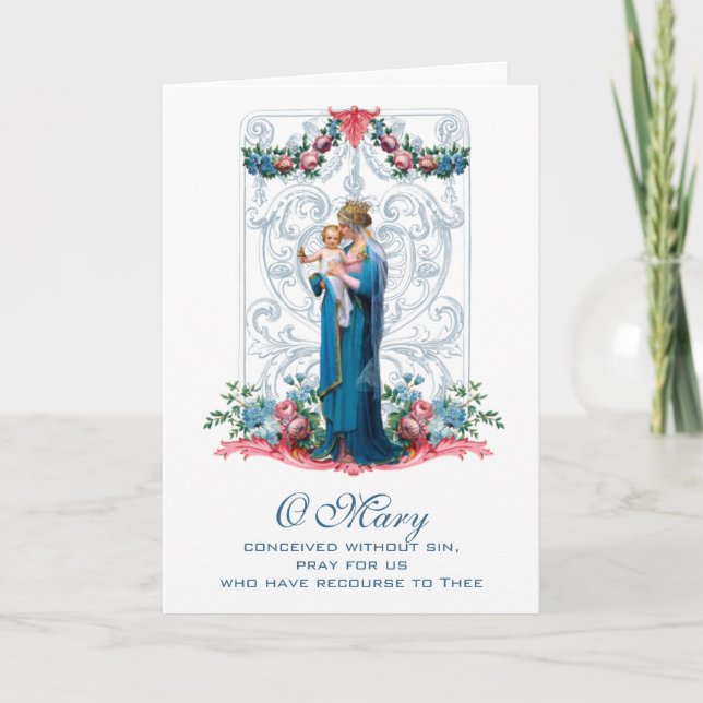 Virgin Mary Religious Mothers Day Catholic Card (Front)