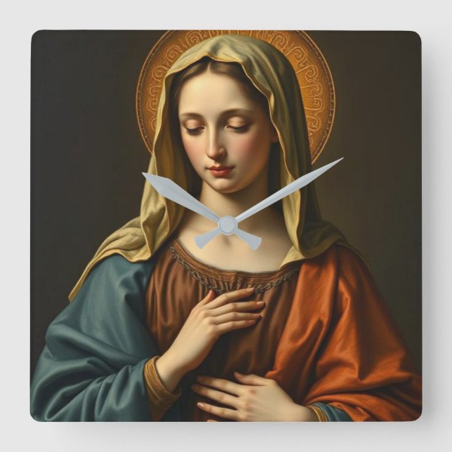 Virgin Mary Renaissance Style Clock (Front)