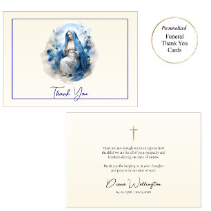 Virgin Mary Roman Catholic Funeral Thank You Card