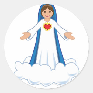 Virgin Mary Round Sticker