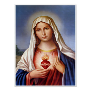 Virgin Mary Sacred Heart Poster