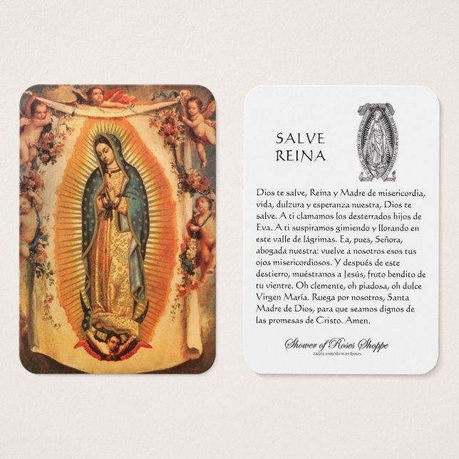 Virgin Mary Salve Reina Spanish Prayer Holy Card (Front & Back)