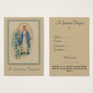 Virgin Mary Spiritual Bouquet Prayer Holy Card
