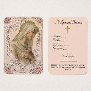 Virgin Mary Spiritual Bouquet Prayer Holy Card