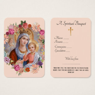 Virgin Mary Spiritual Bouquet Prayer Holy Card