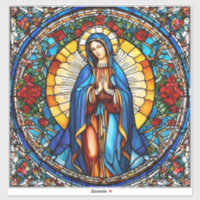 Virgin Mary Stained Glass Sticker for Home or Car