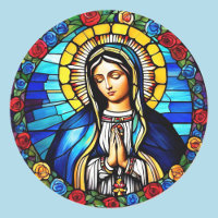 Virgin Mary Stained Glass Window Catholic Saint