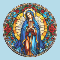 Virgin Mary Stained Glass Window Catholic Saint
