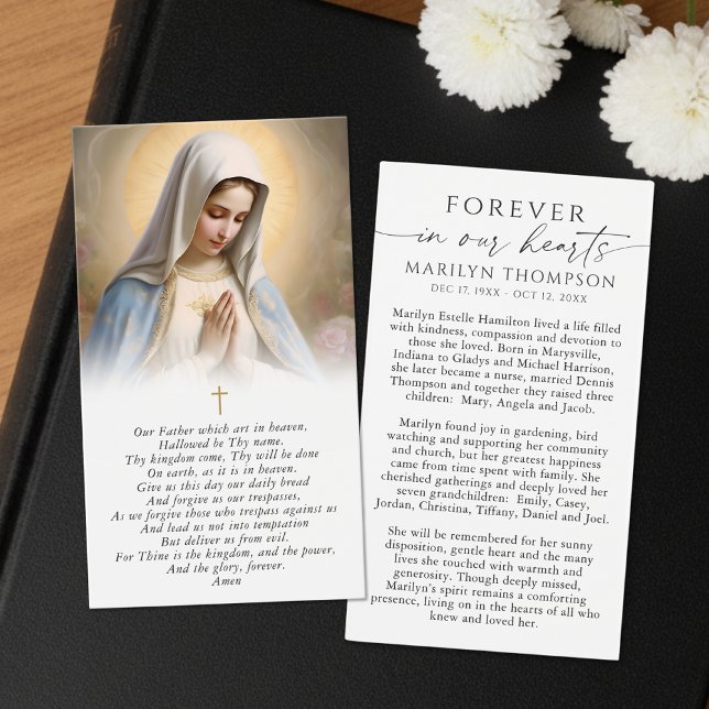 Virgin Mary The Lord's Prayer Funeral Prayer Card (Creator Uploaded)