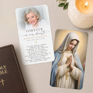 Virgin Mary The Lord's Prayer Photo Sympathy Card