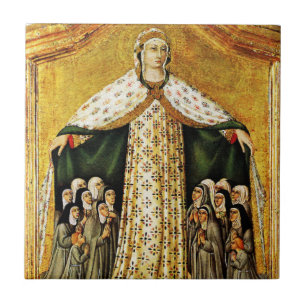 Virgin Mary Under Her Mantle Ceramic Tile