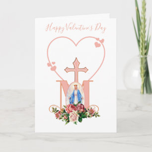 Virgin Mary   Valentines Day    Religious Catholic Card