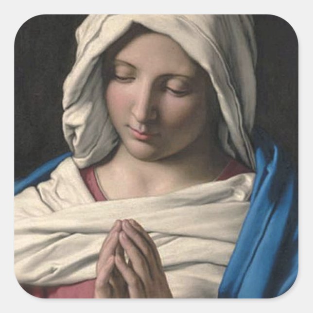 Virgin Mary / Virgen Maria Square Sticker (Front)