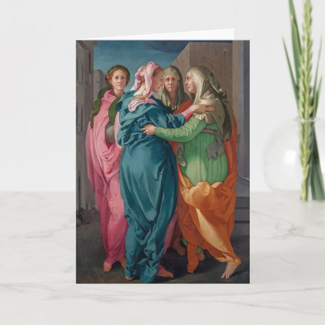 Virgin Mary Visitation to St. Elizabeth Religious Card (Front)