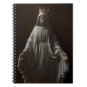 Virgin Mary Wearing a Gold Crown Spiral Notebook