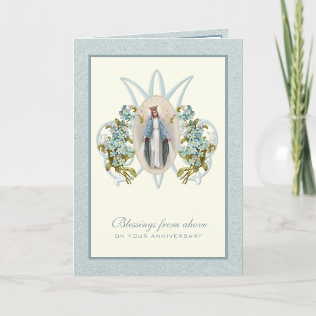 Virgin Mary Wedding Anniversary Religious Card (Front)