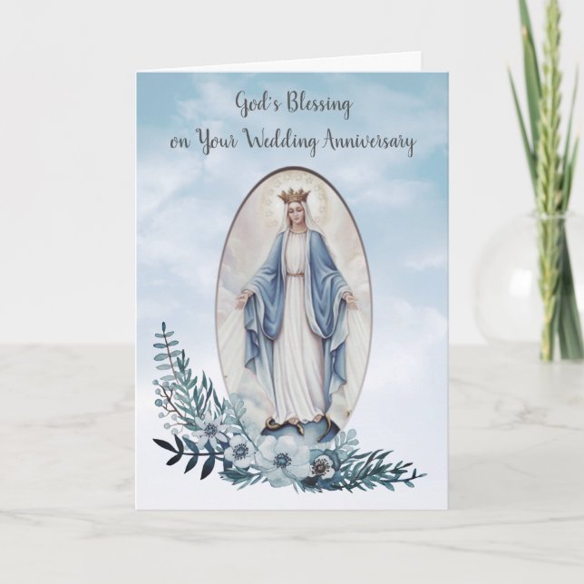 VIRGIN MARY | WEDDING ANNIVERSARY | RELIGIOUS CARD (Front)