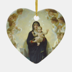 Virgin Mary with Baby Jesus and Angels Ceramic Ornament