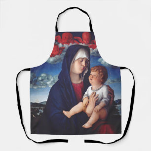 Virgin Mary with Baby Jesus and red cherubs Apron