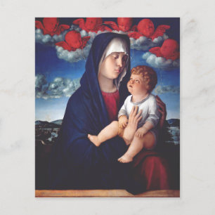 Virgin Mary with Baby Jesus and red cherubs Flyer