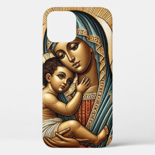 Virgin Mary with baby Jesus Christ iPhone 12 Case