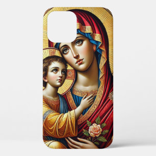 Virgin Mary with baby Jesus Christ iPhone 12 Case