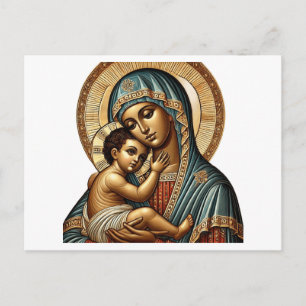 Virgin Mary with baby Jesus Christ Postcard