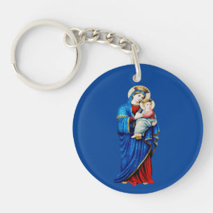 Virgin Mary with Baby Jesus Key Ring