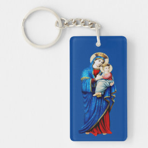 Virgin Mary with Baby Jesus Key Ring