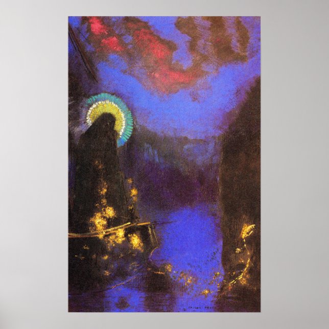 Virgin Mary with Corona Symbolist Painting - Redon Poster (Front)
