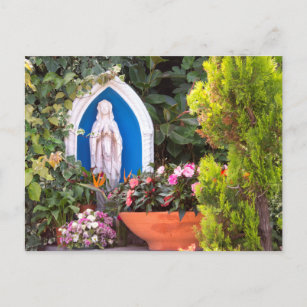 Virgin Mary With Flowers Capri Italy Postcard
