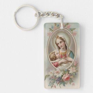 Virgin Mary with Jesus Child Keychain