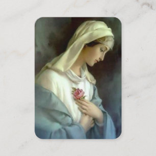 Virgin Mary with Rose Prayer against Evil Place Card