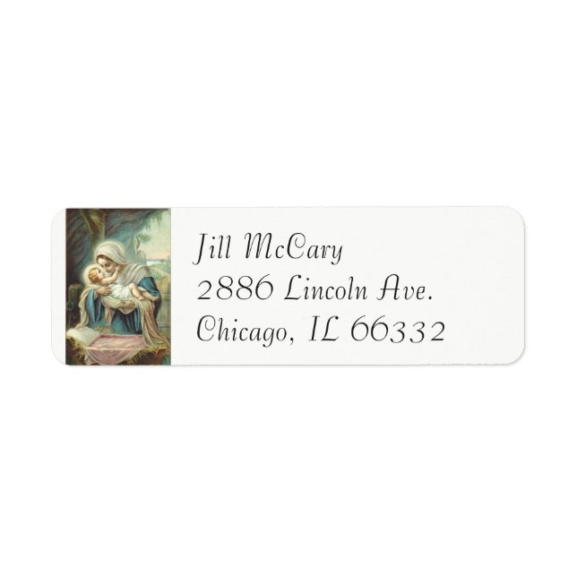 Virgin Mother Mary and Baby Jesus Return Address Label (Front)