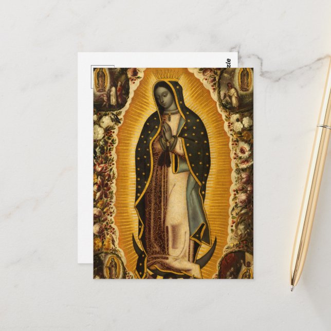 Virgin of Guadalupe by Manuel de Arellano Postcard (Front/Back In Situ)