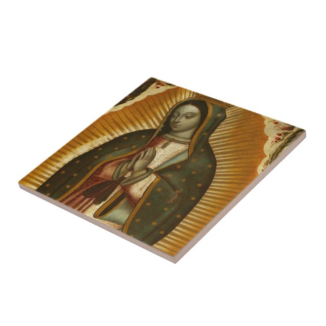 Virgin of Guadalupe Our Lady Mother Mary Ceramic Tile (Side)