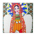 Virgin of Guadalupe Tile<br><div class="desc">Virgin of Guadalupe mexican folk art by Heather Galler</div>