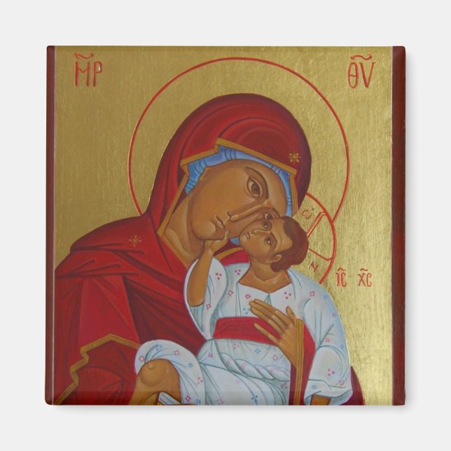 Virgin of Tenderness Orthodox icon magnet (Front)