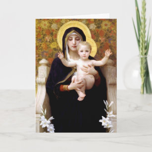 Virgin of the Lilies - Bouguereau Christmas Holiday Card