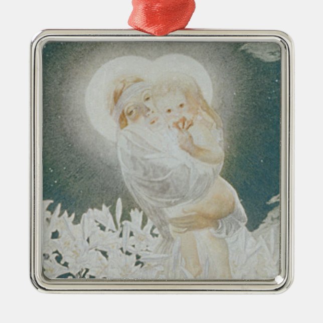 Virgin of the Lilies Metal Ornament (Front)