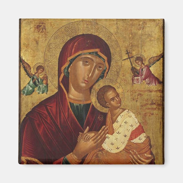 Virgin of the Passion Theotokos Christ Child Icon Magnet (Front)