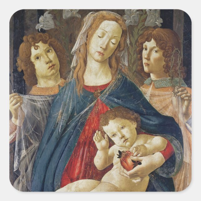 Virgin of the Pomegranate Square Sticker (Front)